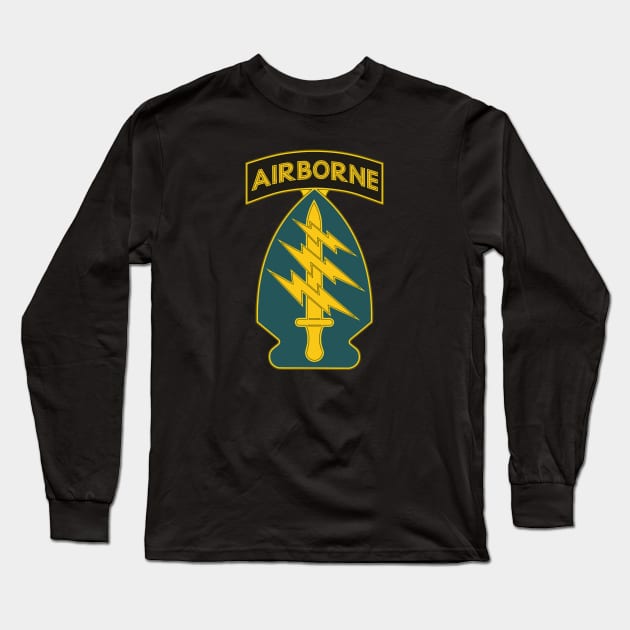 US Army Special Forces Insignia Long Sleeve T-Shirt by Mandra